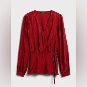 Banana Republic Red Wrap Blouse